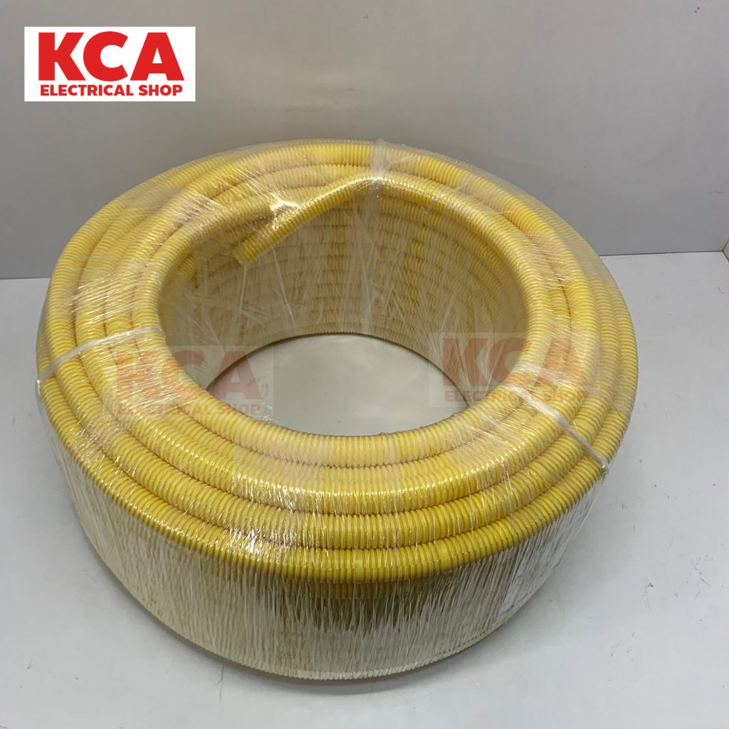 UPC ท่อลูกฟูกสีเหลือง ท่ออ่อน ท่อร้อยสายไฟ PVC สีเหลือง 3/8 1/2 3/4 (ยาว 50 ม.) - รูปที่ 2