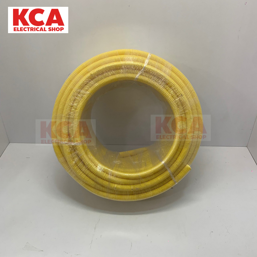 UPC ท่อลูกฟูกสีเหลือง ท่ออ่อน ท่อร้อยสายไฟ PVC สีเหลือง 3/8 1/2 3/4 (ยาว 50 ม.) - รูปที่ 3