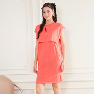 Nitan (นิทาน) เดรสให้นม ชุดคลุมท้อง รุ่น Petite Printed Signature Nursing Dress