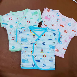 🌸คละให้ไม่ซ้ำลาย🌸เสื้อเด็กแบรนด์little แท้ เสื้อผูกหน้าเด็กแรกเกิดเนื้อผ้านุ่มๆ มีราคายกโหล12ตัว