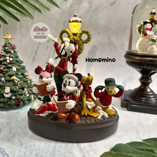 🌈 พร้อมส่ง 🎄 Disney Store Mickey and Friends Vintage Christmas Musical Figurine Music Box กล่องดนตรี ลิขสิทธิ์แท้