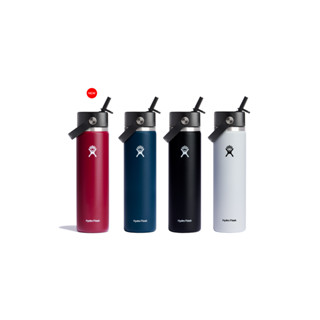 HYDRO FLASK WIDE MOUTH WITH FLEX STRAW CAP 24 OZ กระติกน้ำสูญญากาศ เก็บอุณหภูมิ เก็บความร้อน เก็บความเย็น