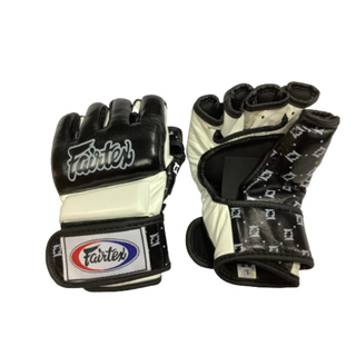 Fairtex MMA Gloves FGV17 Split Knuckles Black White