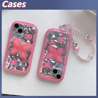 คูปองเคลม🎀เคสไอโ case for iphone 11 12 ผีเสื้อแฟชั่นที่เรียบง่าย เคส 14 13 12 11 pro max เคสโทรศัพท์แบบโซ่ยึด