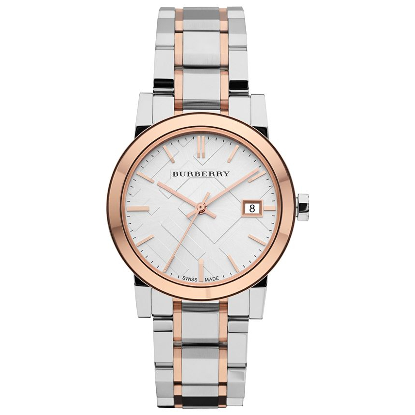 BURBERRY BU9105  BU9104 34mm ของแท้100% WATCH นาฬิกาแบรนด์เนม สายสแตนเลส