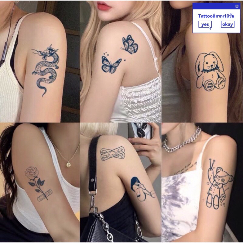 🍀แทททูติดทน7-10วัน 5x10cmพร้อมส่งใน🇹🇭