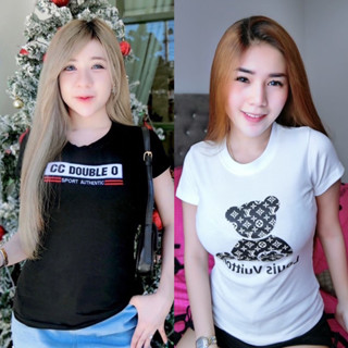 เสื้อรัดรูปคอกลม ป้ายนมโต ผ้าหนา ยืดเด้ง ใส่สบาย ปักอกใหม่ล่าสุด ( รูปถ่ายจากสินค้าจริง )