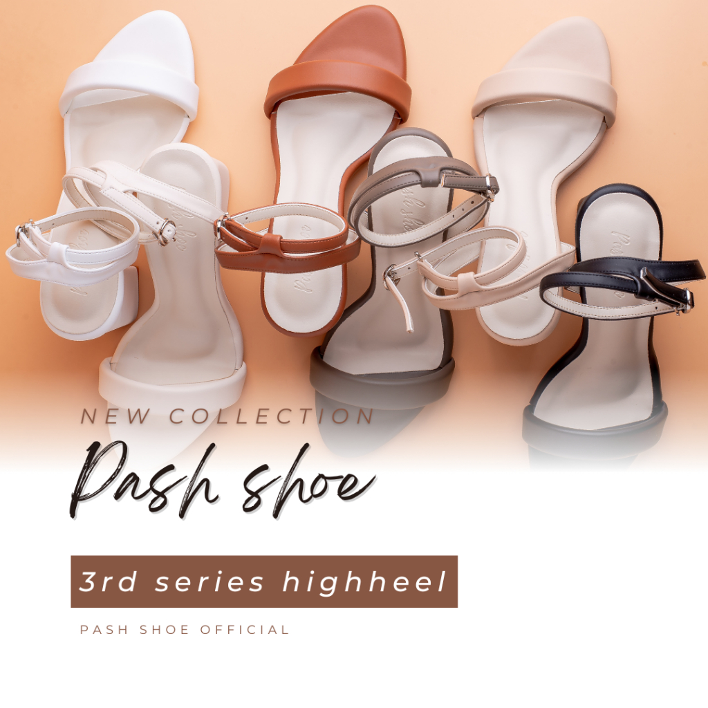 PASH shoe รุ่น PS003 รองเท้าเปิดส้น ส้นสูง 3 นิ้ว ซับหนา 15 มิล ไซส์ 35-43 รองเท้าแฟชั่นผู้หญิง