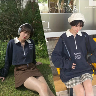 kome.girls 🏷 เสื้อสเวตเตอร์ รุ่น High School Sweater มือ1ป้ายห้อย (ร้านเปิดไลฟ็2ทุ่ม)