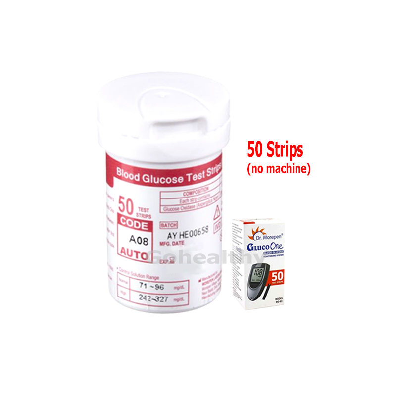แผ่นตรวจน้ำตาลในเลือด 50แผ่น ไม่รวมเครื่อง(no machine)Mr.Morepen BG-03 Gluco One Blood Glucose 50Str