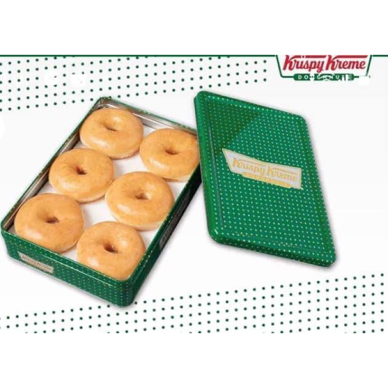 krispy kream 6 ชิ้น (กล่องเหล็ก)