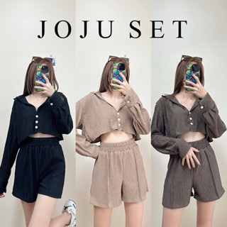 SE043 : JOJU SET ชุดเซต  เสื้อเชิ้ตแขนยาว + กางเกงขาสั้น