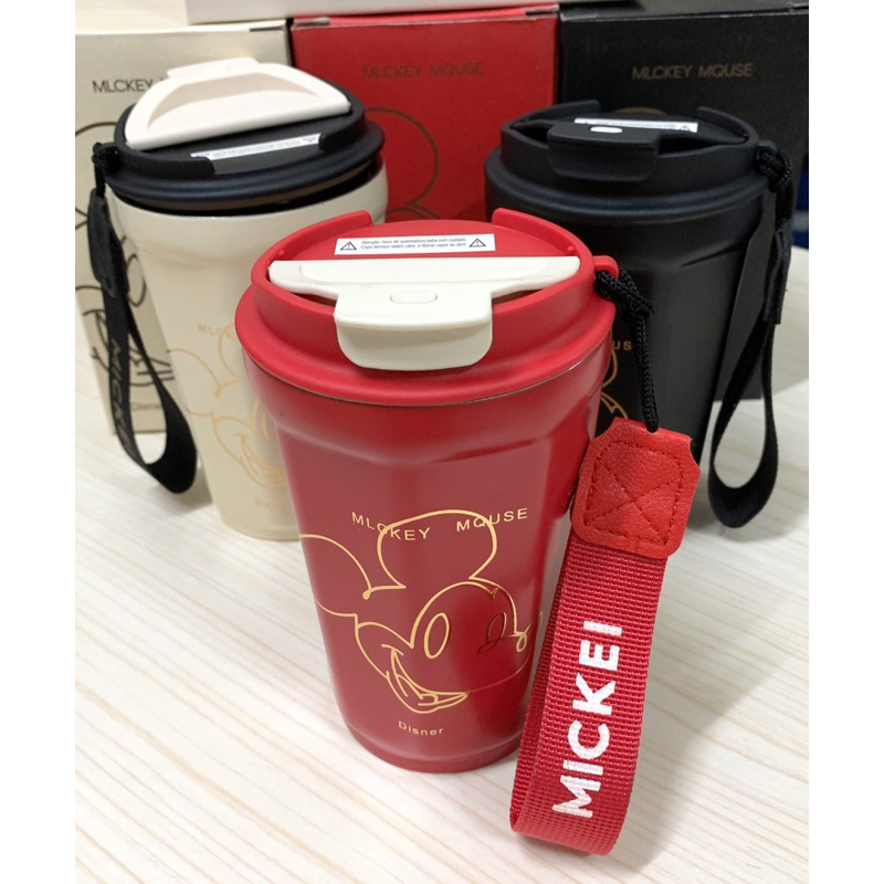 แก้วลายมิกกี้เมาส์แก้วกาแฟลายมิกกี้เมาส์ พกพาสะดวกมี3สีสแตนเลส304