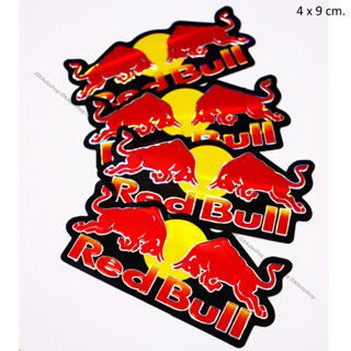 1 ชิ้น สติ๊กเกอร์ ฟอยล์ ลาย REDBULL สะท้อนแสง กันน้ำ ติดรถ แต่งรถ ขนาด 4 x 9 cm.