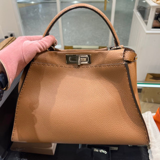 FENDI PEEKABOO MINI BROWN LEATHER SHW