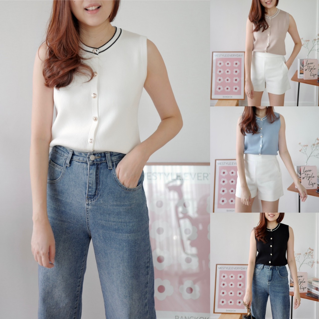 brooklyn knit top ผ้าระดับเทพสุด เป็นเสื้อไหมพรมที่สวยลงตัว ขนาดพอดีตัว ทรงตรง ไม่รัด ไม่ย้วย ผ้าสวย