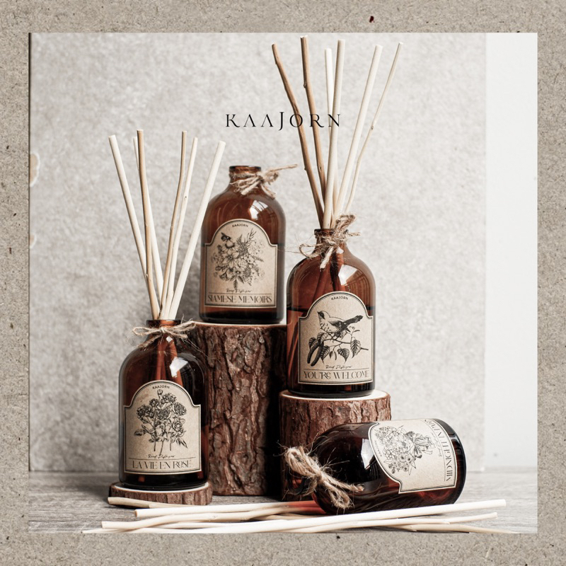 KAAJORN - ก้านไม้หอม Reed Diffuser ขนาด 100 mlสร้างกลิ่นหอมในห้อง ด้วยก้านไม้หอมปรับอากาศ