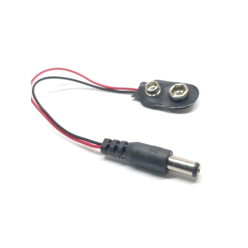 pcs ขั้วถ่าน 9v พร้อมแจ็ค DC 5.5x2.1 ขั้วแบตเตอรี่ 9v ขั้วถ่านสี่เหลี่ยม