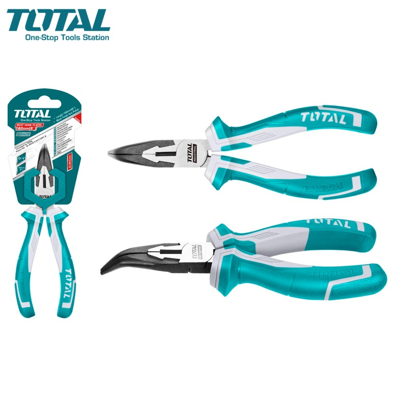 TOTAL คีมปากแหลม แบบปลายงอ ขนาด 6 นิ้ว รุ่น THT24616 ( Bent Long Nose Plier )