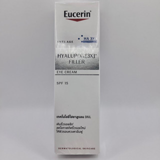 Eucerin HYALURON [3X]+ FILLER EYE CREAM SPF 15 15 ML (ยูเซอริน ไฮยาลูรอน อายครีม บำรุงรอบดวงตา ลดเลือนริ้วรอย ยกกระชับ)