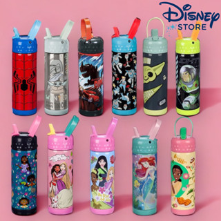 นำเข้า🇺🇸 Disney Stainless Steel Water Bottle with Built-In Straw กระติกน้ำเก็บอุณหภูมิสแตนเลส พร้อมหลอดในตัว 16 Ounces