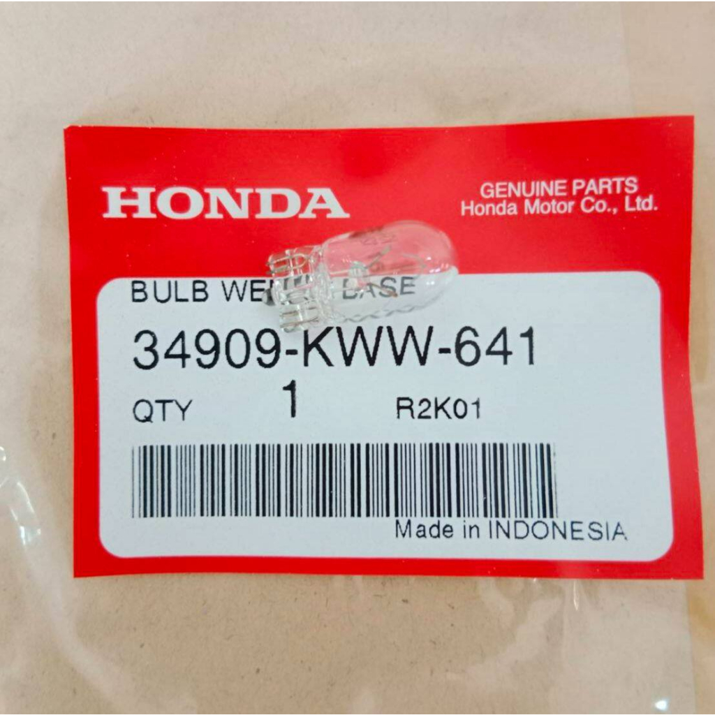 หลอดไฟเรือนไมล์/หลอดไฟหรี่ Honda แท้ศูนย์ 34909-KWW-641