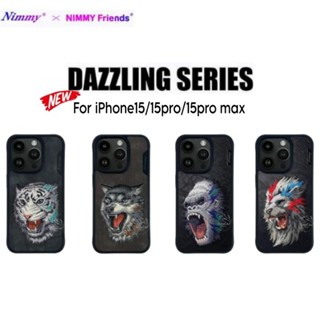 Nimmy Dazzing Series New iPhone 15 15pro 15pro max เคสหนังงานปัก 3D