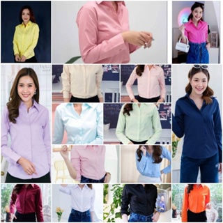 เสื้อเชิ้ตผู้หญิงแขนยาว 16 สี m(34),l(36), xl (38)