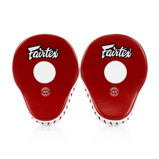 Fairtex focus mitts Ultimate Contoured FMV-9 Red-White for Training Muay Thai MMA K1 เป้ามือแฟร์แท็กซ์ หนังเเท้