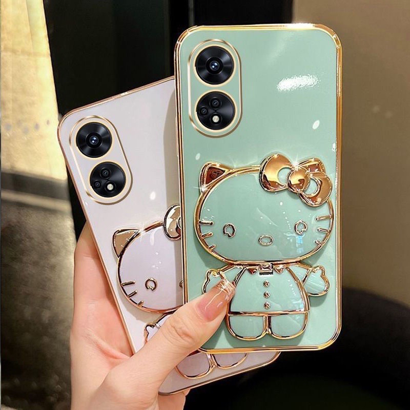 📮เคสTPUขอบเงา+ขาตั้งคิตตี้ พร้อมส่ง🚛 OPPO A83/A3S/Reno8T/Reno7z/8z/A17/A17k/A5/A9(2020)/A15/A15s/A53