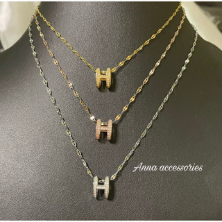 lovely necklace stainless steel | ส่งจากไทย🇹🇭 สร้อยคอHงานสแตนเลสไม่ลอกไม่ดำ โดนน้ำโดนเหงื่อได้