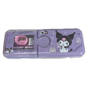 pencil box ชุดเครื่องเขียน กล่องดินสอเหล็ก 2 ชั้น พร้อมเซ็ตเครื่อง kuromi คุโรมิ