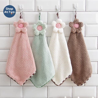 ShopAt.Two[NP-7139] ผ้าเช็ดมือ ผ้าเช็ดมือแบบแขวน ผ้าเช็ดทำความสะอาดอนกประสงค์ พร้อมส่ง