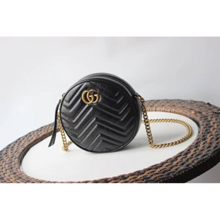 กระเป๋าสะพายข้างผู้หญิงพร้อมส่ง#gucci//Marmont mini round shoulder bagเทพ