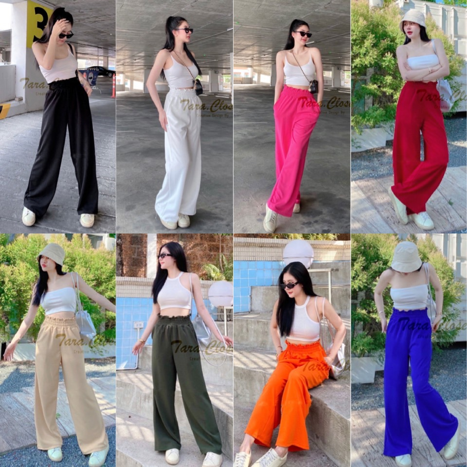 PW508 TARA Pants กางเกงขายาว ดีเทลขอบเอวหนา ตีเกร็ดหน้า มีกระเป๋าหน้า เรียบๆ แต่มีสไตล์ เนื้อผ้านิ่ม ใส่สบาย ทรงยอดฮิต