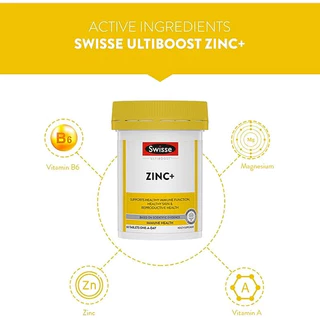 Swisse Zinc+ ลบรอยดำสิว + เสริมสร้างภูมิคุ้มกัน EXP02/2028