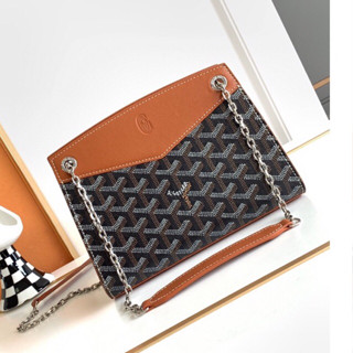 พรี​ ราคา6100 Goyard Rouette mini กระเป๋าสะพายไหล่ 8819 กระเป๋าโซ่ 20*15*6.5cm