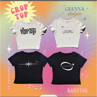 เสื้อครอป พร้อมส่ง y2k  hjt Baby tee