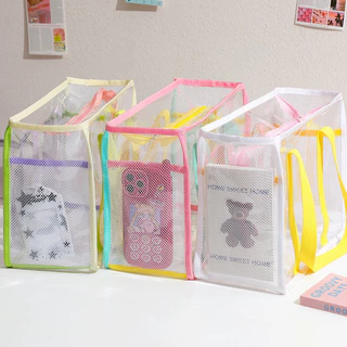 [พร้อมส่ง] กระเป๋าถือแบบใสใส่ของ ชายหาด Bath Tote Bag PVC Jelly แต่งการ์ตูน