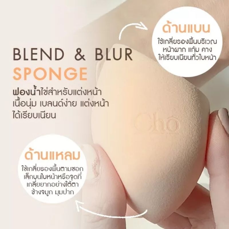 ส่งฟรี! CHO BLEND&BLUR SPONGE ฟองน้ำโช ฟองน้ำไข่เกลี่ยรองพื้น เบลนแอนด์เบลอ สปอนจ์