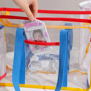 [พร้อมส่ง] กระเป๋าถือแบบใสใส่ของ ชายหาด Bath Tote Bag PVC Jelly แต่งการ์ตูน