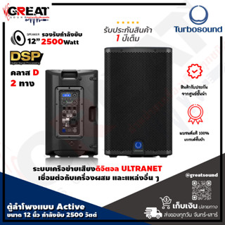 TURBOSOUND iQ12 ตู้ลำโพงมีขยายขนาด 12 นิ้ว 2 ทาง 2,500 วัตต์ มีแอมป์ในตัว คลาส D สามารถควบคุมผ่าน คอมพิวเตอร์ได้