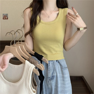 2331 เสื้อกล้ามมีบราในตัว เสื้อครอปมีฟองน้ำอยู่ในตัว ผ้าฝ้าย ไม่ต้องใส่เสื้อใน