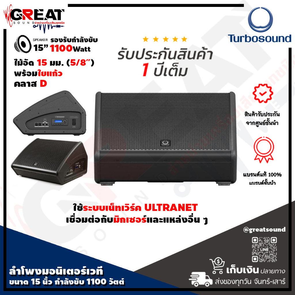 TURBOSOUND TFX152M-AN ลำโพงมอนิเตอร์เวทีขนาด 15 นิ้ว 2 ทาง กำลังขับ 1,100 วัตต์ มีแอมป์ในตัว คลาส D 