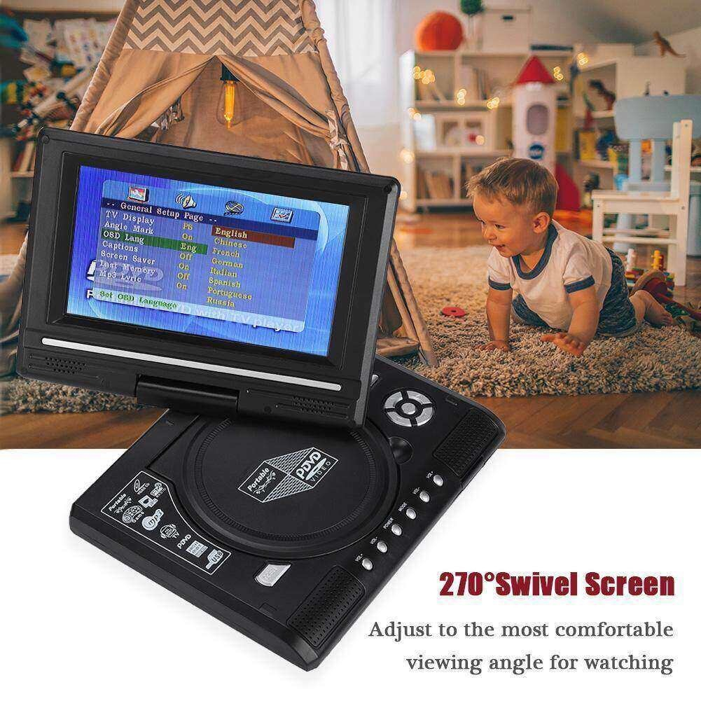 เครื่องเล่นแผ่นDVD แบบพกพา สามารถเชื่อมต่อทีวีได้ เล่นผ่านการ์ดได้ (AV,FM,USB,SD CARD Reader ขนาดจอ 7.8,9.8 นิ้ว
