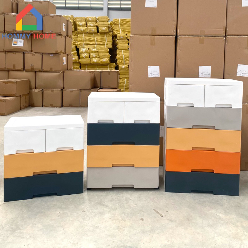 Hommy( มี2แบบ) ตู้ ตู้ลิ้นชักอเนกประสงค์ + ล้อ ใส่เสื้อผ้า ใสของ ลิ้นชัก อย่างหนา - หลายสี N 70 #113
