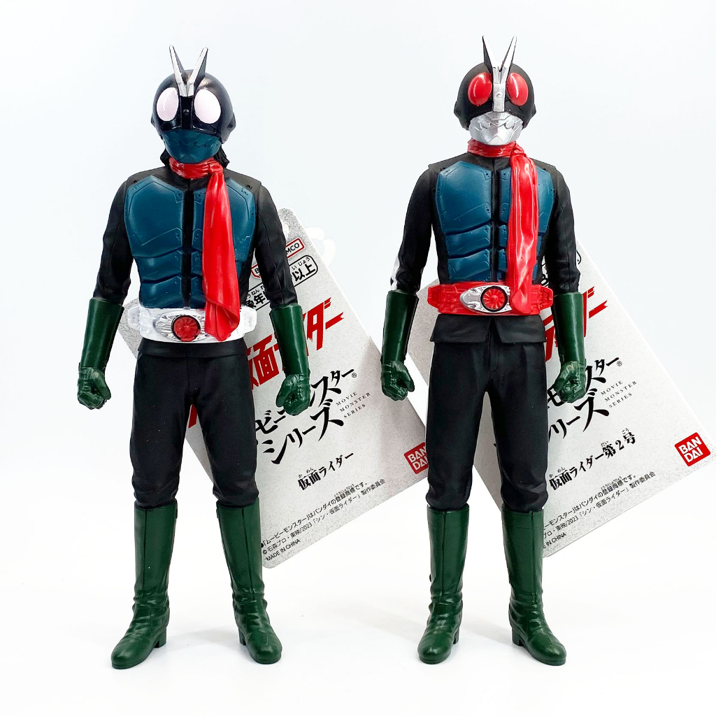 เหมา Bandai Shin V1 + V2 ตำหนิตรงตา 6-7 นิ้ว มดแดง ซอฟ Soft Vinyl Masked Rider Kamen Rider Movie Mon