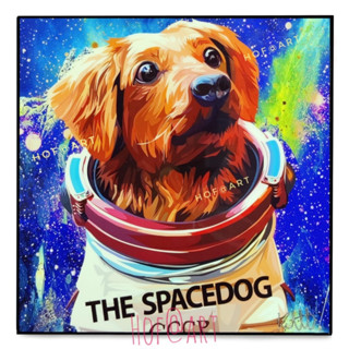 Cosmo the spacedog หมา คอสโม่ Guardians of the Galaxy รูปภาพ​ติด​ผนัง​ pop art สุนัข Marvel แต่งบ้าน ของขวัญ กรอบรูป