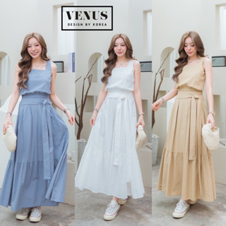 🌈🌿🌸🌺🌼🤎🧡💙🇰🇷 Cotton Sleeveless Top&amp;Long Skirt Set