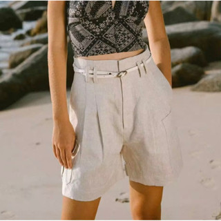 Mirt Oyster Linen Shorts